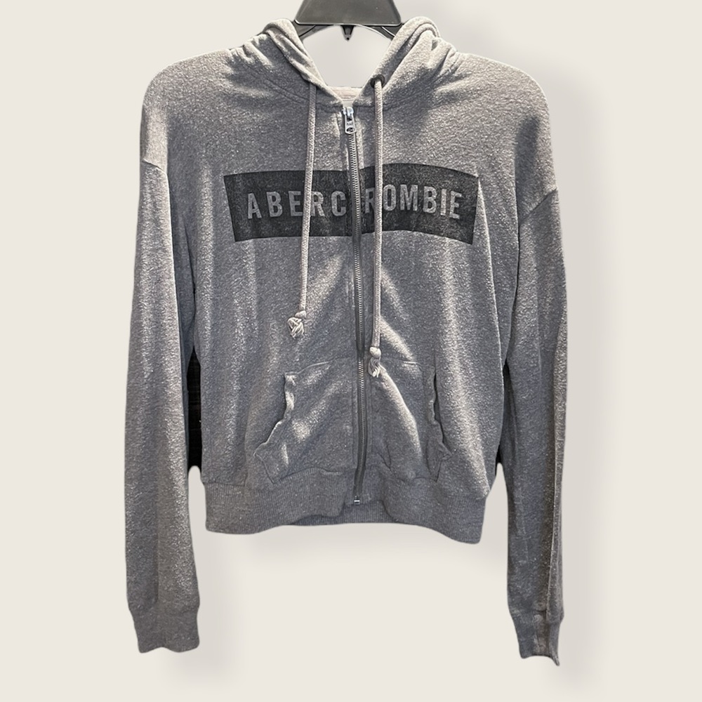 A&F🌫Full-Zip Logo Hoodie